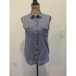 (167) Eden & Olivia shorts sleeves womens blouse size M Blue and white color Size M Photo 1