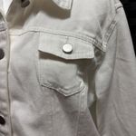 White Demin Jacket Womens L 3/4 Sleeve Y2K Preppy Trucker Size L Photo 2