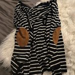 Market & Spruce  Women's Striped Cardigan in Black and White Photo 9