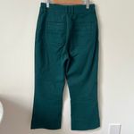Faherty Uma High Rise Kick Crop Wide Leg Flare Cotton Pants Dark Green Size 27 Photo 6