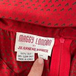 Vintage Maggie London Jeannene Booher Red Silk 2 Piece Set Size 10 Skirt Belt Photo 7