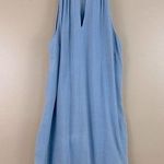 J Brand Esme Sleeveless Halter Light Blue Denim Chambray Neck Tie Dress XS Photo 1