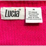 Vintage 90s Knit Pink Dark Floral Embroidered Cardigan Sweater Feminine Romantic Size M Photo 8