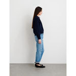 Alex Mill Wallace Sweater Jacket Navy Blue Cotton Zip Front Pocket Womens Small Photo 1