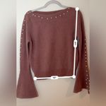 Vintage Korean Mohair Blend Pearls Pink Sweater Flared Sleeves Size S Photo 3