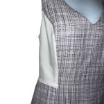 White House | Black Market  Sleeveless Tweed Mix A-Line Dress Fringe‎ Hem NWOT 10 Photo 3