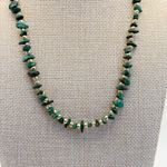 Green Malachite Chip Necklace Gold Tone Beaded Women's Jewelry Fashion Photo 1