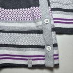 Talbots T by  Purple Gray Stripe Long Sleeve Sweatshirt XL 100% Cotton Athleisure Photo 5