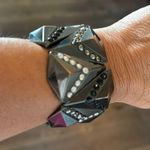 NO BRAND Black Mettalic with Rhinestones One Size Retro Y2K Punk Whimsigoth Fun Photo 0