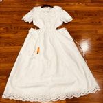 Self Portrait Self-Portrait WHITE COQUETTE DAISY COTTON BRODERIE ANGLAISE CUT OUT MIDI DRESS 8 Photo 5