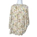 Flint&Moss Womens M Floral Boho Kimono Sleeve Top V Neck Pink Tunic Blouse Chic Yellow Size M Photo 2