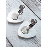 Vintage Clip On Earrings Large Triangular Shape Pearlescent Photo 4