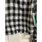 Abound  black white Tibetan Dobby Plaid Top‎ Size Large NEW Photo 1