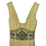NWT Mandalay Yellow Silk Beaded Embellished Midi Gown Evening Formal Dress Sz 4 Photo 1