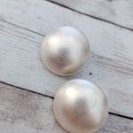 Vintage Clip On Earrings 1 & 1/8" Cream Photo 2