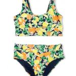 Old Navy Bikini Set Citrus Fruit Print High Waist Bottom Scoop Back Top Size XL Photo 14