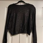 Terez  Women’s Snakeskin Print Black Cropped Sweatshirt Photo 5