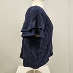 Joie  Navy Ruffled Top Photo 1