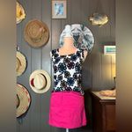 Joseph A Y2K Jospeh A. Bright Flowers on White Sleeveless Pet. Med. Photo 1