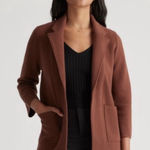 Quince  Women's Brown Organic cotton sweater blazer medium Photo 0