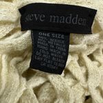 Steve Madden  Cream Metallic Gold Open Knit Fringed Infinity Scarf Photo 4