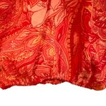 Evereve  Floral Paisley‎ Crepe V-Neck Blouse Women's Small Coral Preppy Career Photo 5