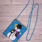 None Unbranded beaded snowman Christmas purse bag small cross body embellished bag Photo 0