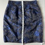 Dana Buchman Dana Buchanan petite floral silk vintage pencil skirt black & blue size 2 P Photo 13