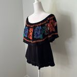 Free People  black embroidered off-the-shoulder top size S Photo 2