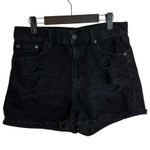 Aeropostale  Distressed Black Denim Mom Shorts Photo 0