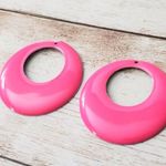 2 x Earring Parts Bright Pink Retro Photo 1