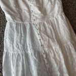 AQUA  White Tiered Eyelet Cotton Midi Dress Photo 9