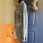 Saks 5th Avenue Saks Fifth Avenue Fog Green Leopard Italian Yarn Cardigan size S NWT Photo 2