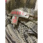 Luxxel ‎ Ivory Silver Metallic Knit Mock Neck Bell Sleeve Bodysuit Medium new Photo 7