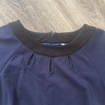 Boden Blue Sheath Dress with 3/4 Sleeves and Crew Neck 14 Long Cut out Photo 3