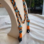 Native American Statement Beaded Necklace Tassle Women’s Multicolor Seed Beads Orange Photo 5