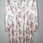 Vintage Cachet Victorian Nightgown Shiny Floral Satin Med Cottagecore Coquette Photo 0