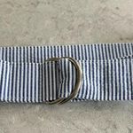 Blue and White Seersucker Striped Belt Photo 0