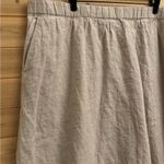 Eileen Fisher Size 3X Tan Organic Linen Pull On Maxi Skirt Pockets Summer Photo 2