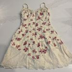 We Wore What  Lace Peplum Corset Linen Blend Mini Dress Photo 5