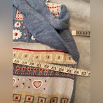 VTG Koret City Blues Size 2X Blue 90s Fair Isle Daisy Knit Cardigan Sweater Photo 6