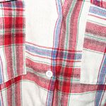 SheIn Plaid Women’s Oversized Red And White Button Front Long Sleeve Photo 2