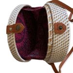 Floral Print Handwoven Rattan Crossbody Bag Multi Photo 10