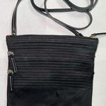 Dooney & Bourke North/South Triple Zip Crossbody Purse Nylon Black Pink Duck Photo 0