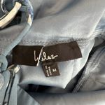 Lulus NEW  Feeling Elegant Slate Blue Floral Print Lace Up Slit Maxi Dress Medium Photo 5