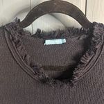 J. McLaughlin  Black Fringed Crew Neck Sweater | Size XL Photo 1