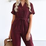 Everly Maroon Jumpsuit Photo 0