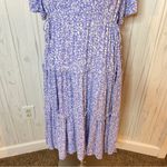 ELLOS Tiered Midi Dress Surplice Neckline in French Blue Ditsy Floral, Size: 18 Photo 4