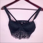 PINK - Victoria's Secret PINK by Victoria’s Secret Eyelet Lace Underwire Bralette Black XS Photo 1