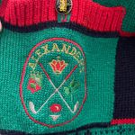 Vintage Preppy Green & Navy Plaid Knit Cardigan Photo 2